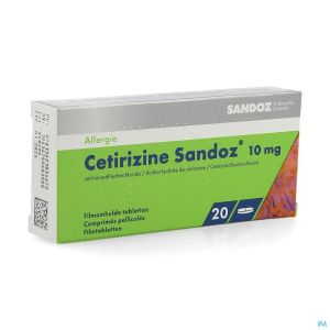 Cetirizine sandoz 10mg comp 20 x 10mg