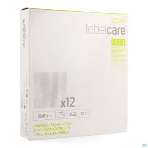 Febelcare compresse gaze sterile 10,0x10,0cm 12x1