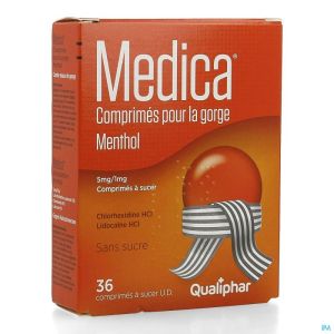 Medica comprimes gorge menthol 36 ud