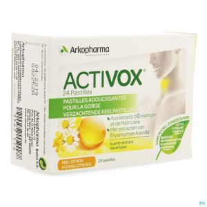 Activox adouccissant gorge miel citron past 24