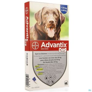 Advantix 400/2000 chiens 25<40kg fl 4x4,0ml