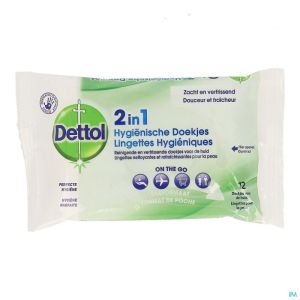 Dettol 2en1 lingettes hygieniques 12