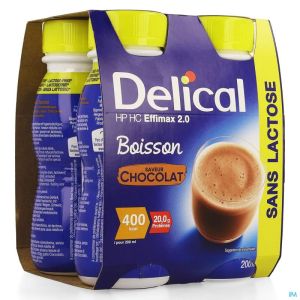 Delical effimax 2.0 chocolat 4x200ml