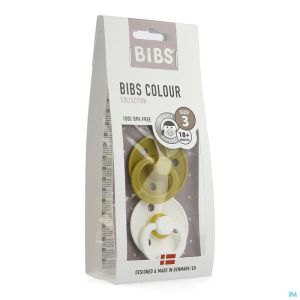 Bibs 3 tetine duo mustard white