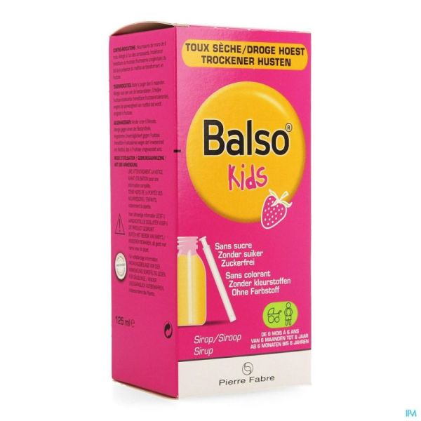 Balso kids sirop toux s/sucre 125ml+pipette