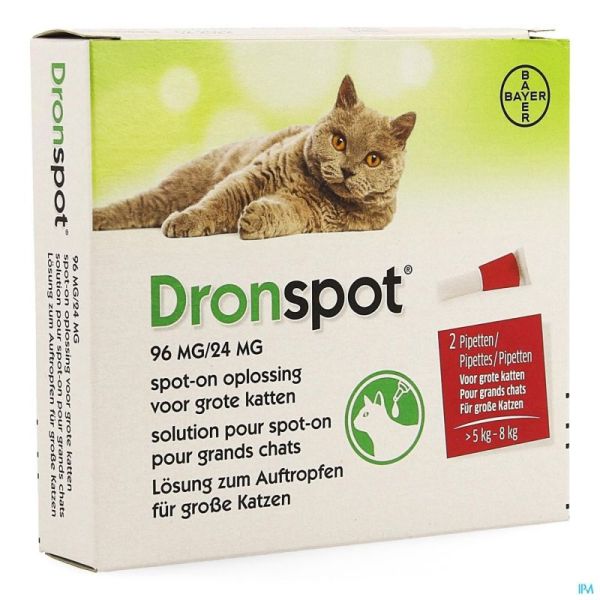 Dronspot 96mg/24mg spot-on chat grand >5-8kg pip 2