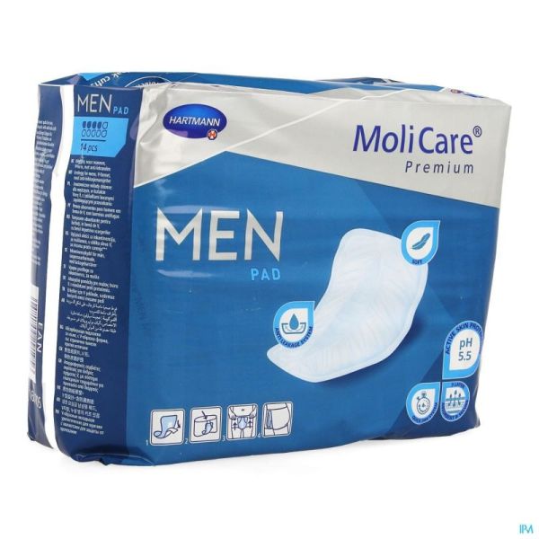 Molicare premium men pad 4 drops 34x18cm 14