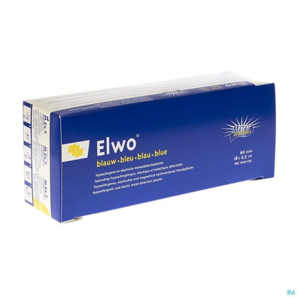 Elwo pansement elast bleu 2,5cmx18cm 60 0020035