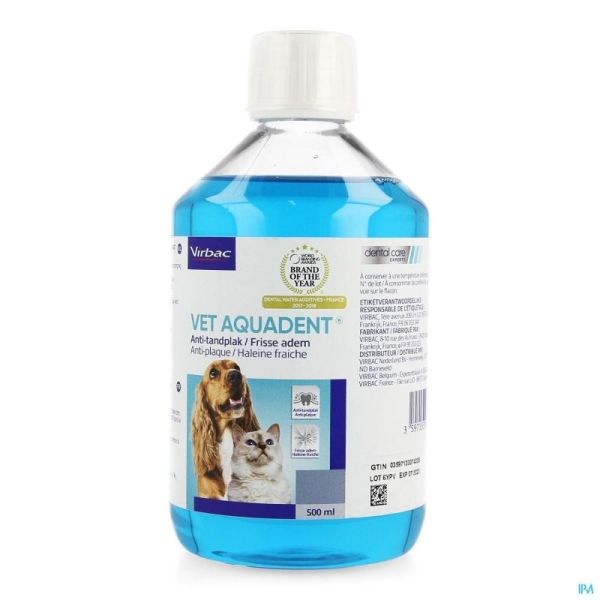 Vet aquadent anti plaque sol buvable 500ml