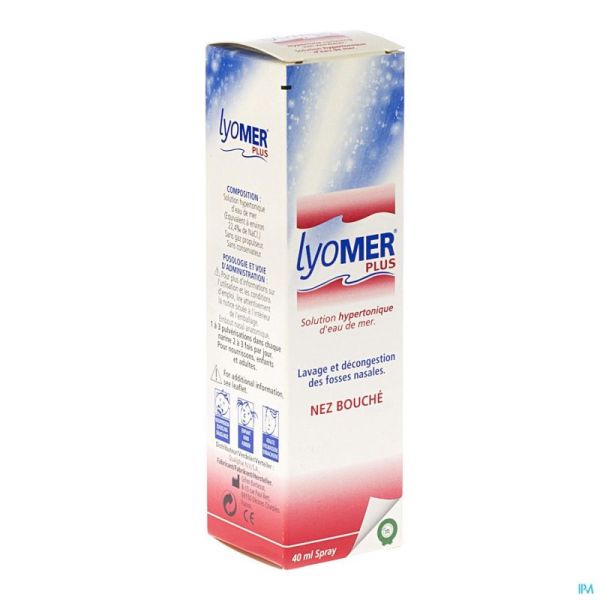 Lyomer plus sol hypert. eau de mer ster spray 40ml