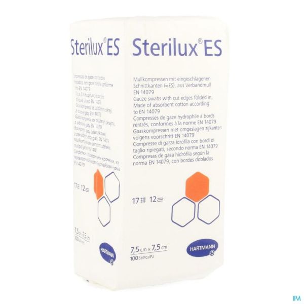 Sterilux es cp n/st 12pl 7,5x 7,5cm 100 4188078