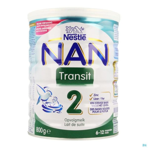 Nan transit 2 lait poudre 2age 800g
