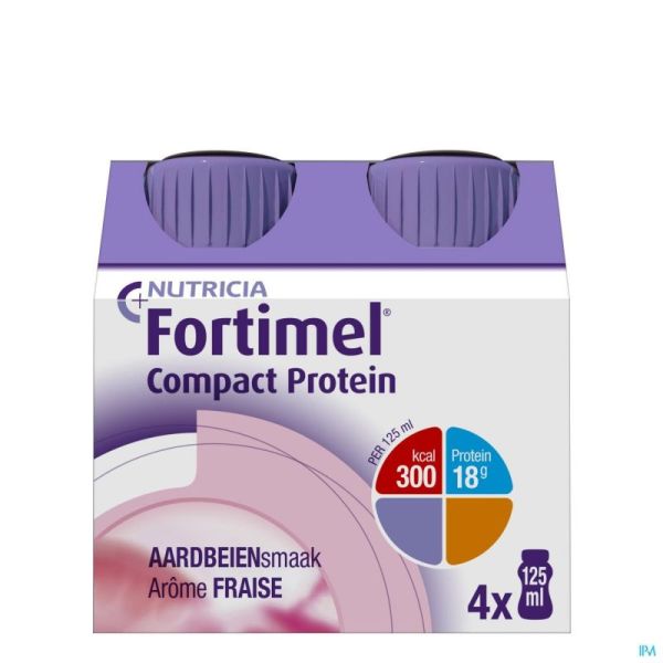 Fortimel compact protein fraise 4x125ml