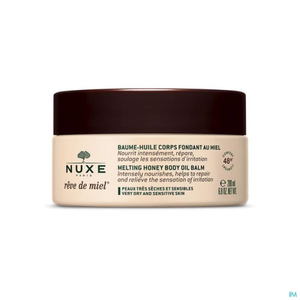 Nuxe reve de miel baume huile corps fond. 48h200ml