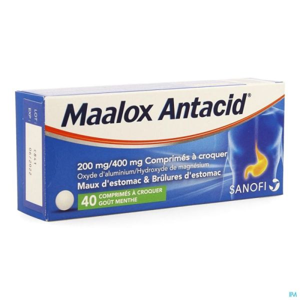Maalox antacid 200/400 comp 40