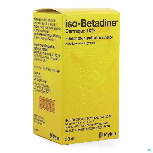 Iso betadine dermique 10% sol fl 50ml