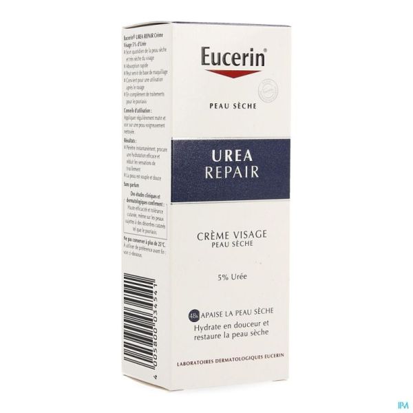 Eucerin peau seche creme visage 5% uree tube 50ml