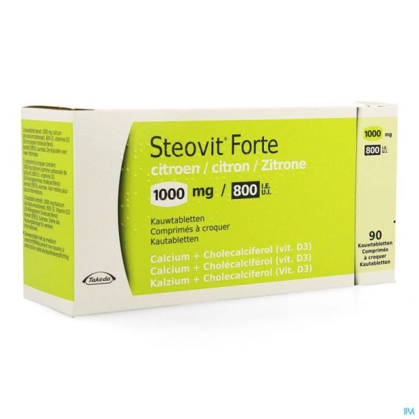 Steovit forte citron 1000mg/800ui comp croq 90 pip
