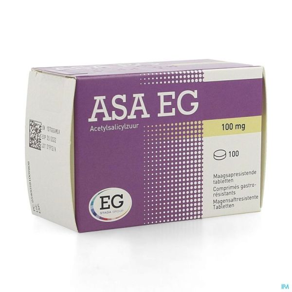 Asa 100 eg comp gastroresist. 100 x 100mg blist.