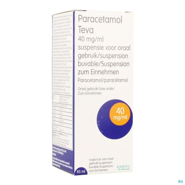 Paracetamol teva 40mg/ml susp buvable 85ml