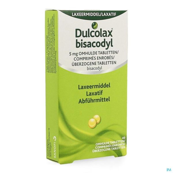 Dulcolax bisacodyl drag 40x 5mg