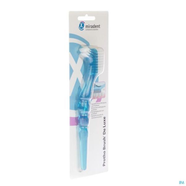 Miradent brosse deluxe prothese dentaire bleu