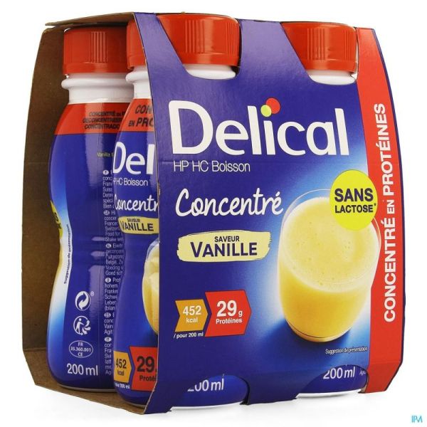 Delical concentre vanille 4x200ml