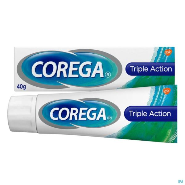 Corega triple active cr adh prothese dentaire 40g