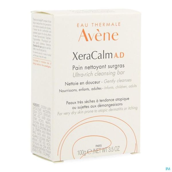 Avene xeracalm a.d. pain nettoyant surgras 100g