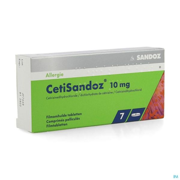 Cetisandoz sandoz comp 7 x 10 mg