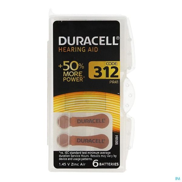 Duracell easytab pile auditive da312 6 brun