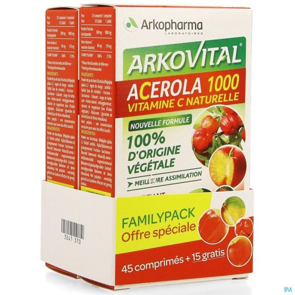 Arkovital acerola 1000 familypack tabl a macher 60